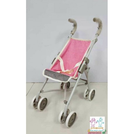 SILLA MUÑECA MARRON&ROSA RUEDAS GIR