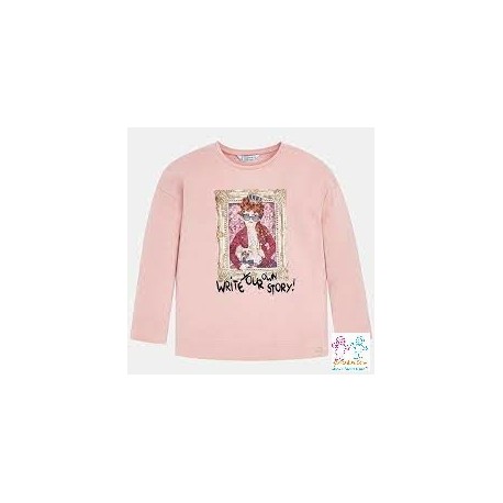 Camiseta m/l cuadro niña