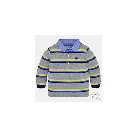 Polo m/l rayas bloque