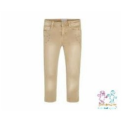 Pantalon largo sarga strass