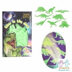 DINO WORLD PEGATINAS GLOW IN THE DARK