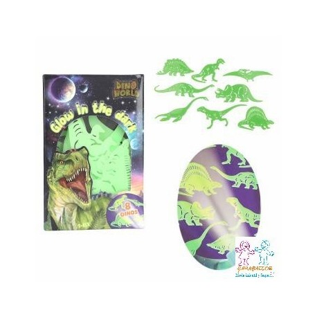 DINO WORLD PEGATINAS GLOW IN THE DARK