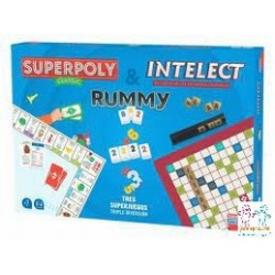 JUEGO SUPERPOLY + INTELECT + RUMMY