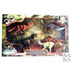 CAJA 4 DINOSAURIOS 23CM SONIDO