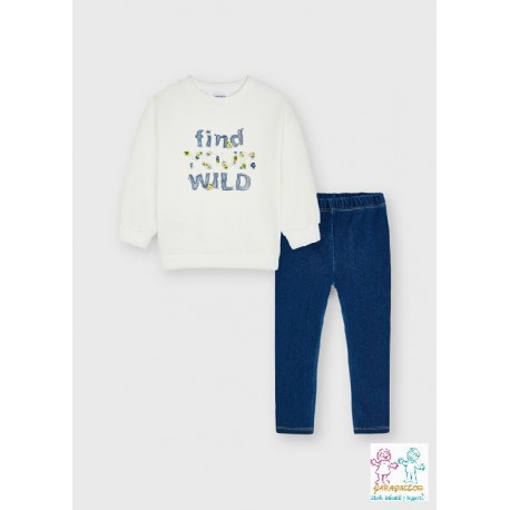 Conj. leggings knit denim