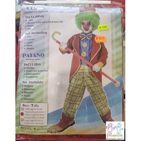 DISFRAZ PAYASO NIÑO 7-9 AÑOS