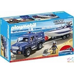 COCHE DE POLICIA C/LANCHA PLAYMOBIL