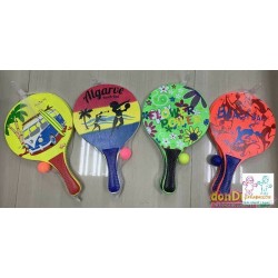 JUEGO PALAS C/PELOTA FLUOR INFANTIL