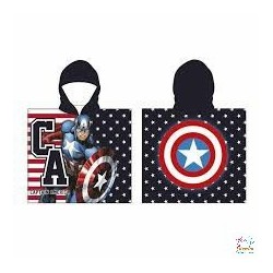 PONCHO TOALLA CAPITAN AMERICA MICROFIBRA