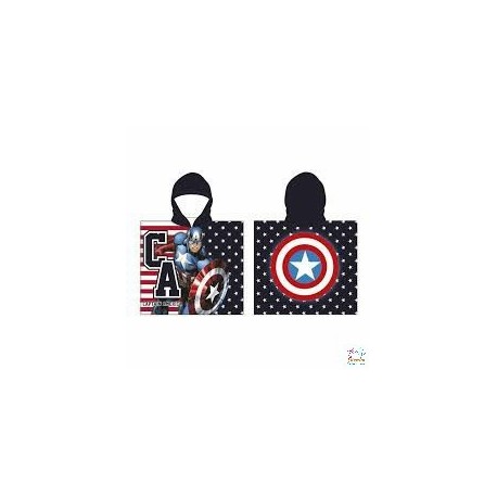 PONCHO TOALLA CAPITAN AMERICA MICROFIBRA