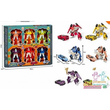 SET 6 ROBOTS TRANSFORMABLES WARRIOR