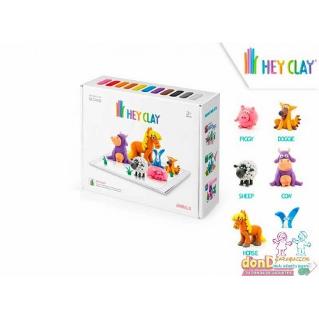 HEY CLAY PLASTILINA ANIMALES 18 BOTES