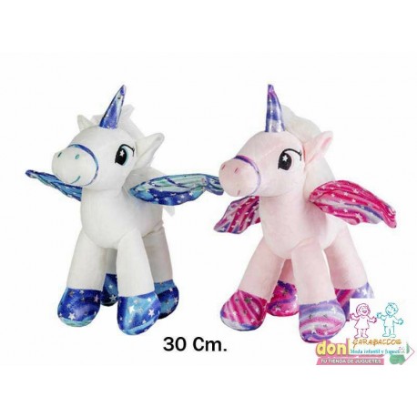 PELUCHE UNICORNIO 30 CM. SURTIDOS