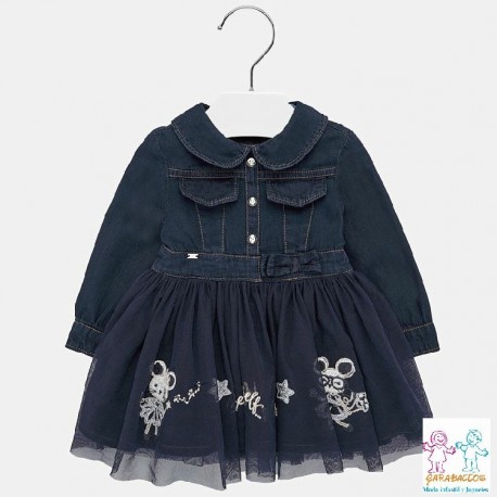 Vestido denim bordado